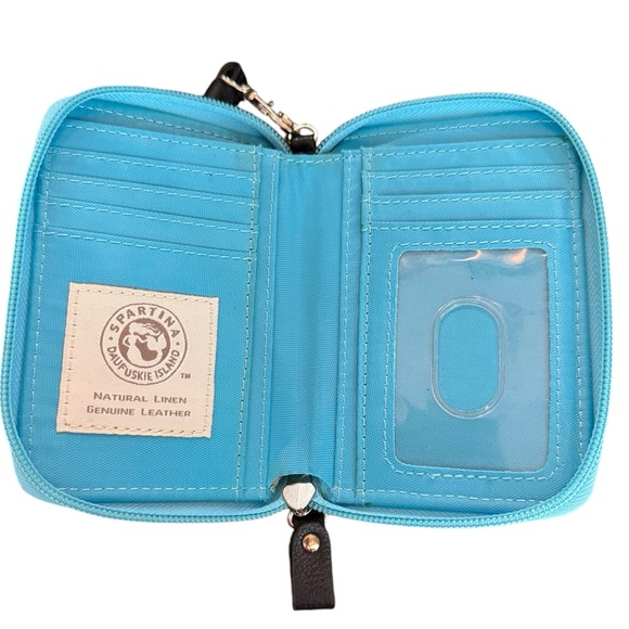 Spartina 449 Phone Wristlet Wallet Leather & Linen multi-colored - Picture 3 of 3